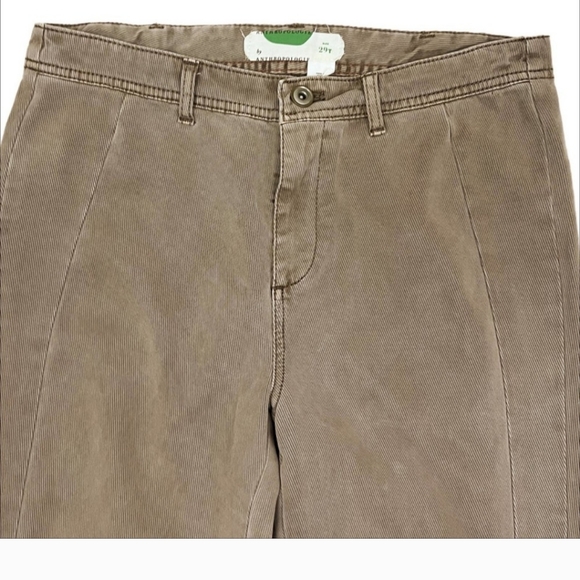 Anthropologie Khaki Tan Button Ankle Utility Pants Size 29T - Picture 5 of 9